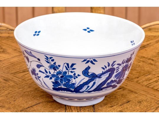 Original Royal Goedewaagen Delft Williamsburg Restoration Dutch Blue And White Ceramic Footed Bowl