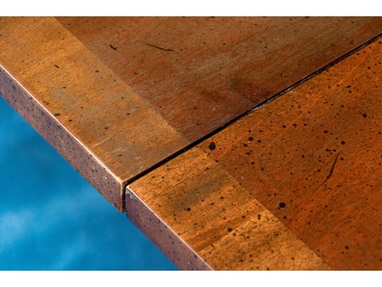 Twin Pedestal Banded Mahogany Extension Dining Table