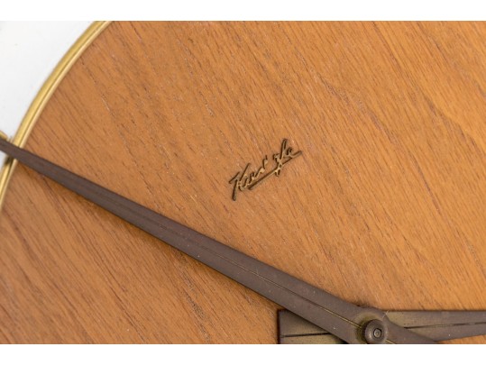 Mid-Century German Kienzle Teak Mechanical Wall Clock With Pendulum And Weights