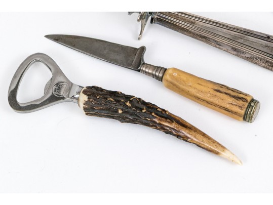 Collection Of Sterling Silver And Antler Handled Utensils