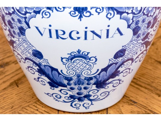 Williamsburg Restoration Dutch Delft Lidded Tobacco Jar