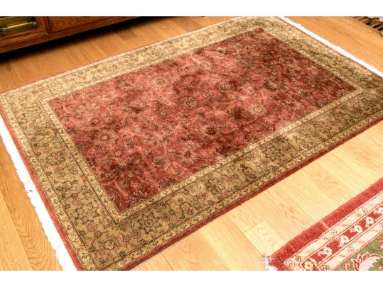 Hand-Knotted Wool Indian Accent Carpet, 5'-11