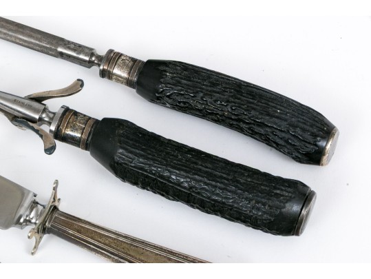 Collection Of Sterling Silver And Antler Handled Utensils