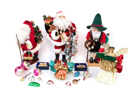 Vintage Collection Of Christmas Decorations, Including Ornaments