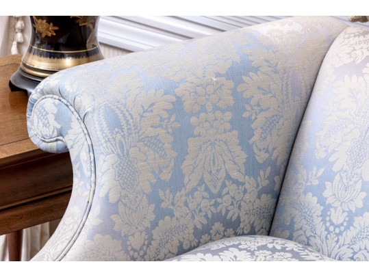 English Chippendale Style Camelback Custom Upholstered Sofa