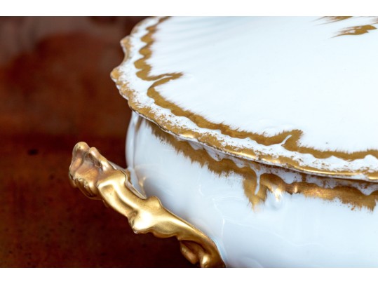 40 Piece French Elite Limoges Gilt Trimmed Porcelain Service