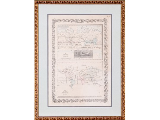 Antique 1855 Joseph Hutchins Colton Map Of The World