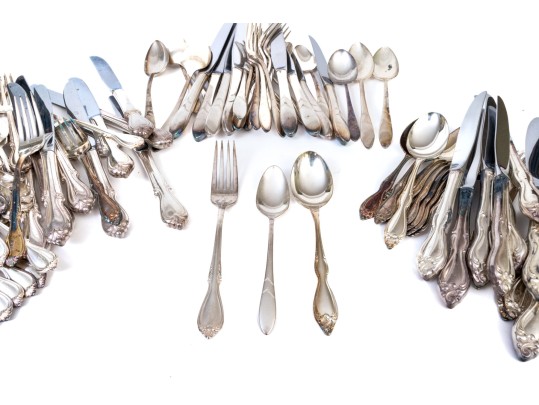 Three Partial Silver Plated Flatware Sets (98 Pcs): Rogers, Community & Oneida 
