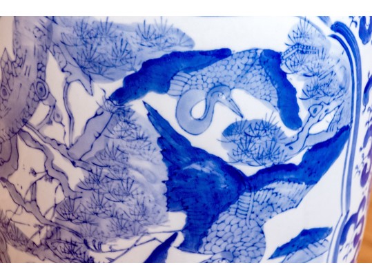 Chinese Blue And White Porcelain Floor Vase