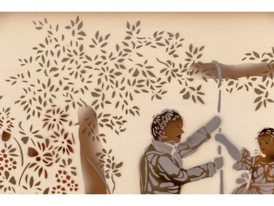 Hitchcock Stencil Decorated Blanket Chest