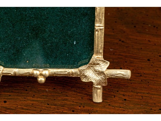 Elias 18kt Gold Plated Pewter Double Form Faux Bamboo Double Picture Frame