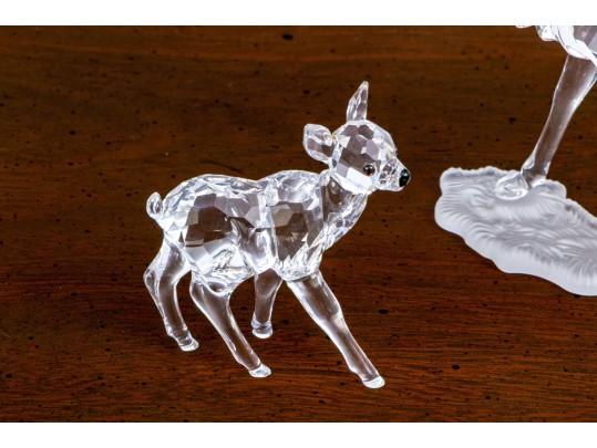 Swarovski Crystal Figurines Of Stag And Fawn