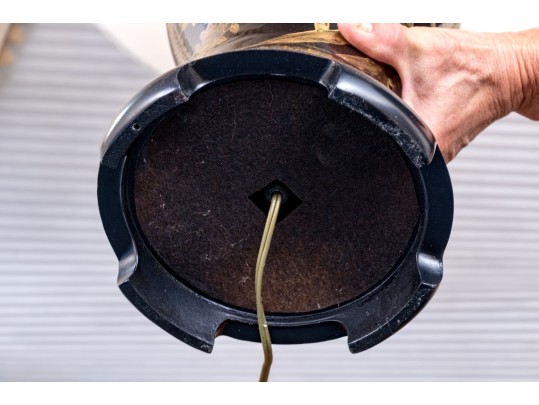 Lavish Pair Of Yen-Yen Form Painted Porcelain Table Lamps