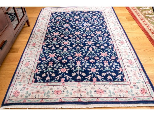 Hand-Knotted Indian Wool Carpet, 6' X 4'