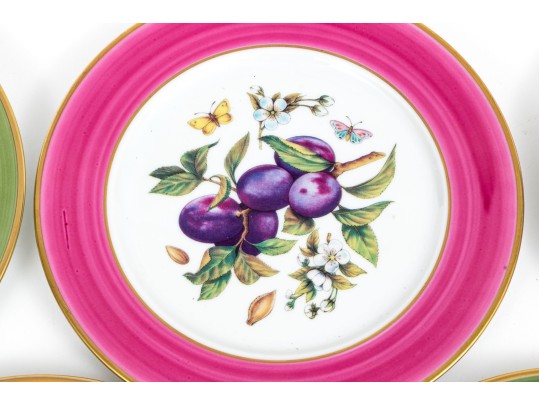 Vibrant Set Of Eight Limoges Porcelain Fruit Plates