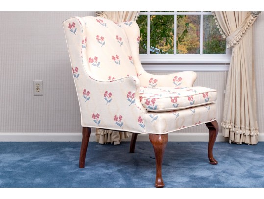 Queen Anne Style Custom Upholstered Wing Chair