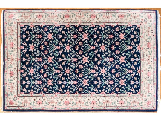 Hand-Knotted Indian Wool Carpet, 6' X 4'