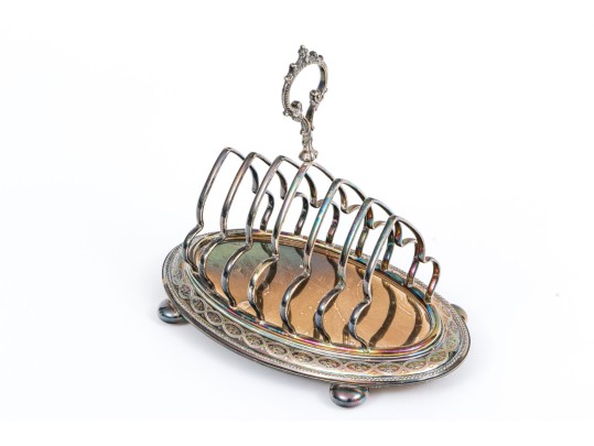 Antique Victorian English Silver-plated Toast Rack.
