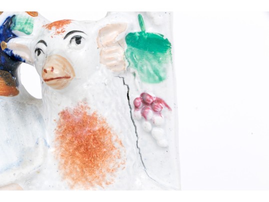 Pair Of English Staffordshire Hand-painted Figural Sculptures