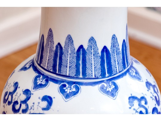 Chinese Blue And White Porcelain Floor Vase