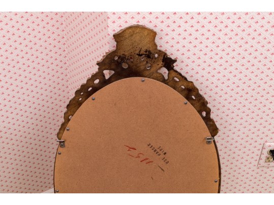 Elegant Louis XVI Style Gilt Finished Oval Mirror