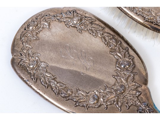 S. Kirk & Sons Sterling Silver Hand Mirror And Hair Brush