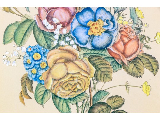 After Jean Louis Prévost (French, 1760-1810) Print Of A Floral Bouquet