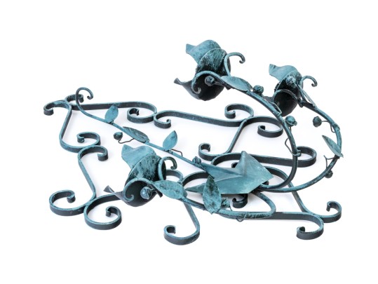 Cast Metal Three Light Candle Sconce