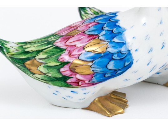 Portuguese Vista Alegre Porcelain Figurine Of Two Ducks