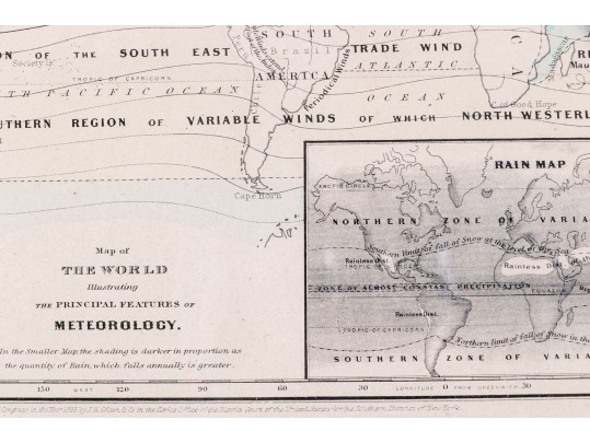 Antique 1855 Joseph Hutchins Colton Map Of The World