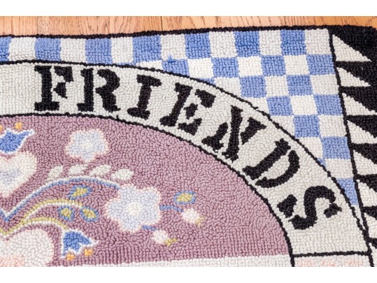 Handmade Welcome Friends Wool Mat