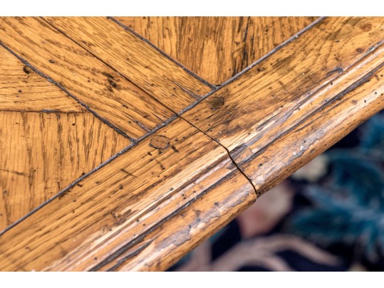 French Country Parquetry Dining Table And Ladderback Chairs, Probably Bausman Or Guy Chaddock