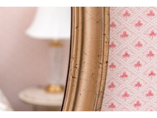 Elegant Louis XVI Style Gilt Finished Oval Mirror