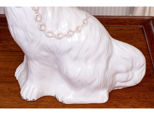 Pair Of English Staffordshire Hand-painted Ceramic Spaniels