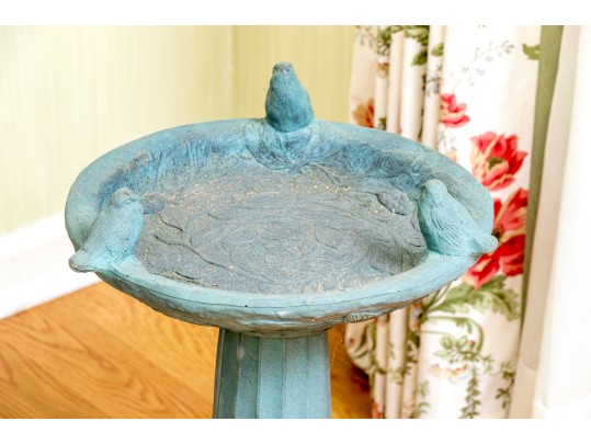 Resin Composite, Bronzed Finished Birdbath