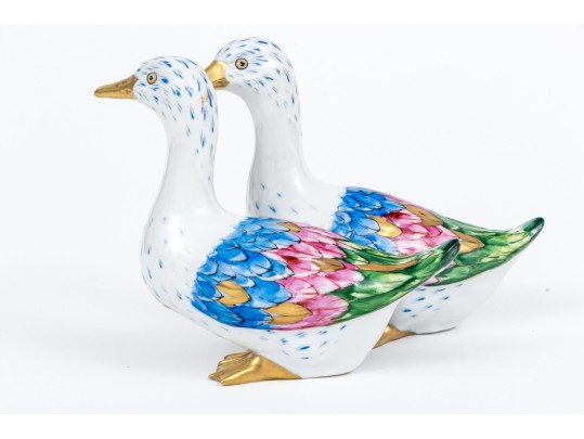Portuguese Vista Alegre Porcelain Figurine Of Two Ducks