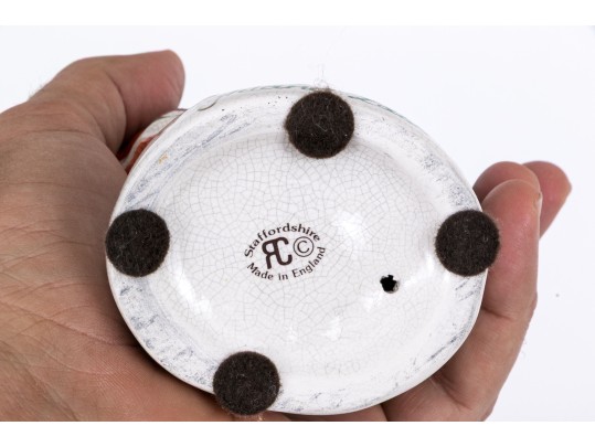 Three English Staffordshire Hand-Painted Ceramic Figures