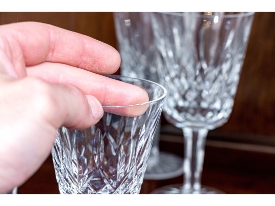 Set Of Nine Waterford Cut Crystal Stemware