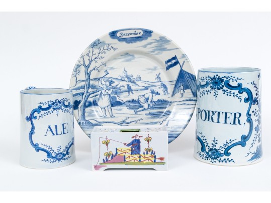 Assembled Collection Of Four Dutch Ceramics