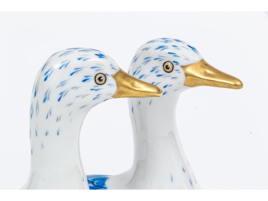 Portuguese Vista Alegre Porcelain Figurine Of Two Ducks