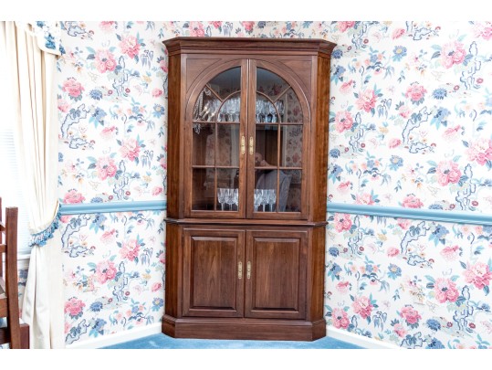 Corner Cabinet, Likely Ethan Allen Georgian Court
