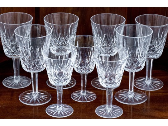 Set Of Nine Waterford Cut Crystal Stemware