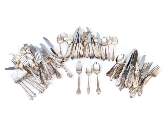 Three Partial Silver Plated Flatware Sets (98 Pcs): Rogers, Community & Oneida 