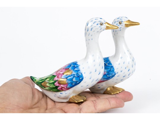 Portuguese Vista Alegre Porcelain Figurine Of Two Ducks