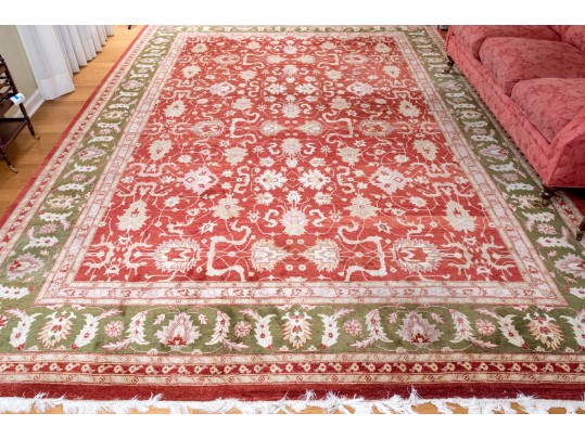 Hand-Knotted Wool Carpet, 14'-4