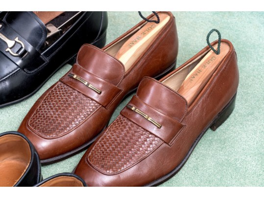 Collection Of Four Pairs Of Mens Dress Shoes, Including Ferragamo, Sizes: 10 1/2 And 11.