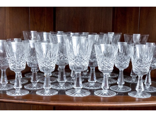Set Of Twenty-Two Waterford Cut Crystal Stemmed Goblets