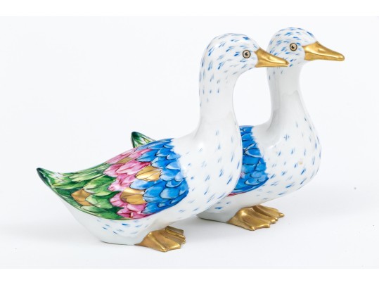 Portuguese Vista Alegre Porcelain Figurine Of Two Ducks
