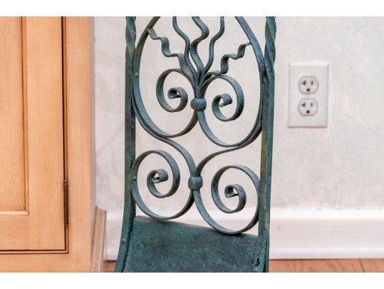 Antique Art Nouveau Style Wrought Iron Umbrella Stand