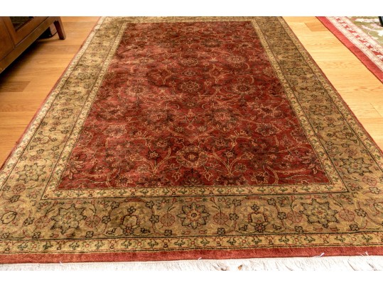 Hand-Knotted Wool Indian Accent Carpet, 5'-11